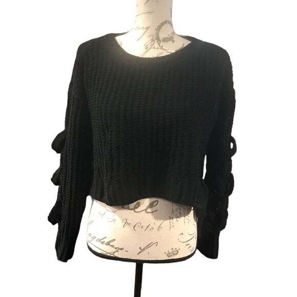 Candies Black Crewneck Pull On Sweater Small - Picture 2 of 13
